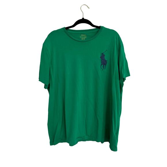 Polo Ralph Lauren Tee Shirt Big Embroidered Pony Mens Size XL Green - Picture 1 of 4
